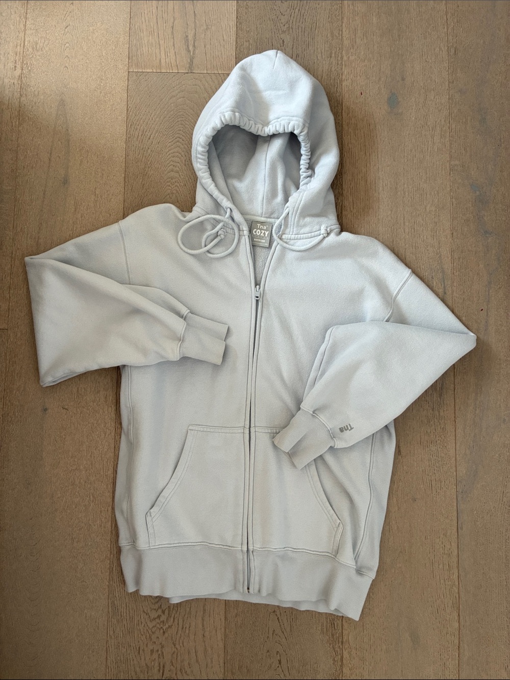 Aritzia - TNA Cozy Fleece Boyfriend Zip Hoodie in Light purple/light blue